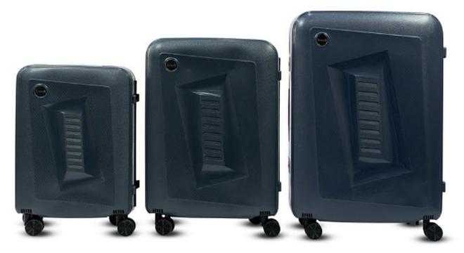 20 inch 24 inch 28 inch carry on suitcase 3 piece traveling luggage sets fashion style rolling trolley bag (Dark Gray) - Image 1