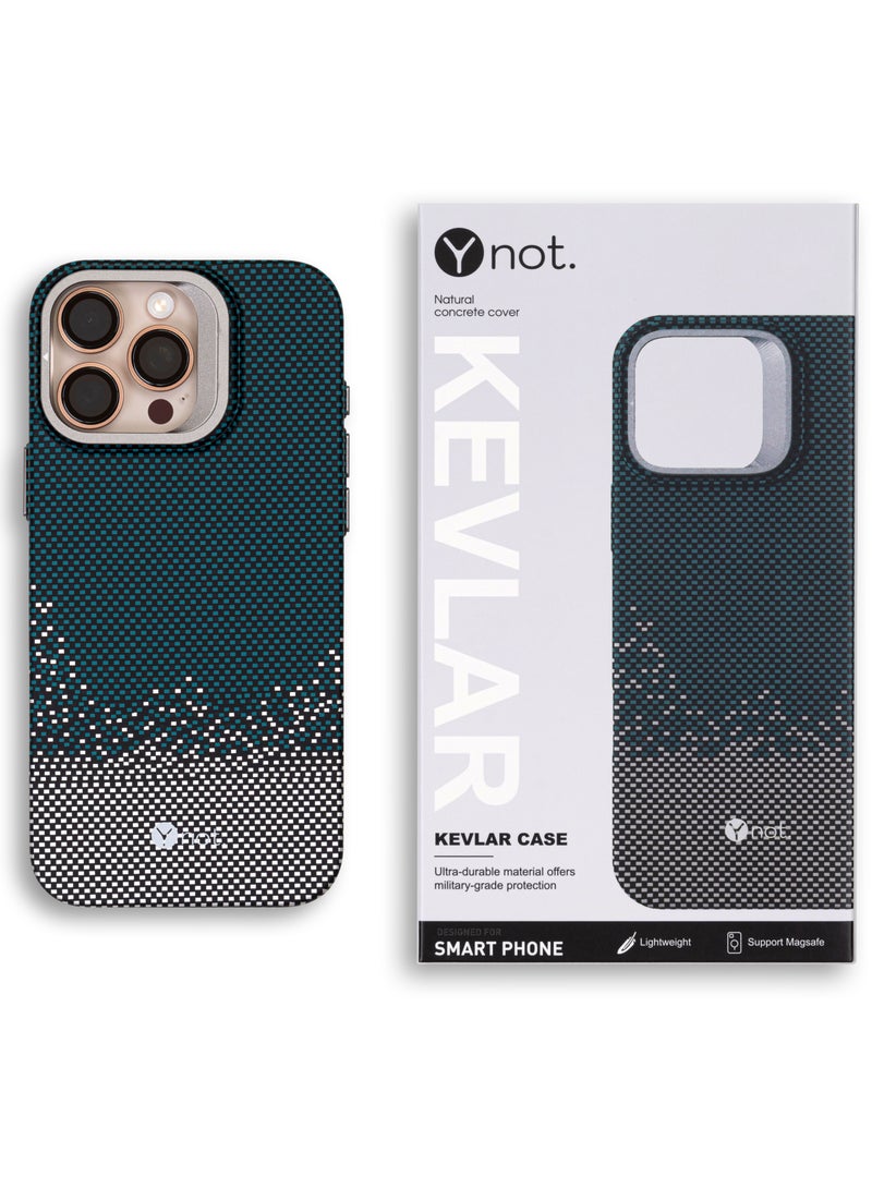 YNOT MagSafe Protective Case with Camera Holder for iPhone 14 Pro - Green dotted with white - Image 2