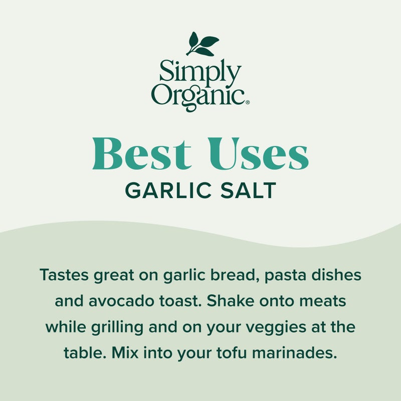 Simply Organic Garlic Salt, 4.7 Ounce Bottle, Perfect Blend of Salt, Garlic and Parsley for any Savory Dish - Image 4