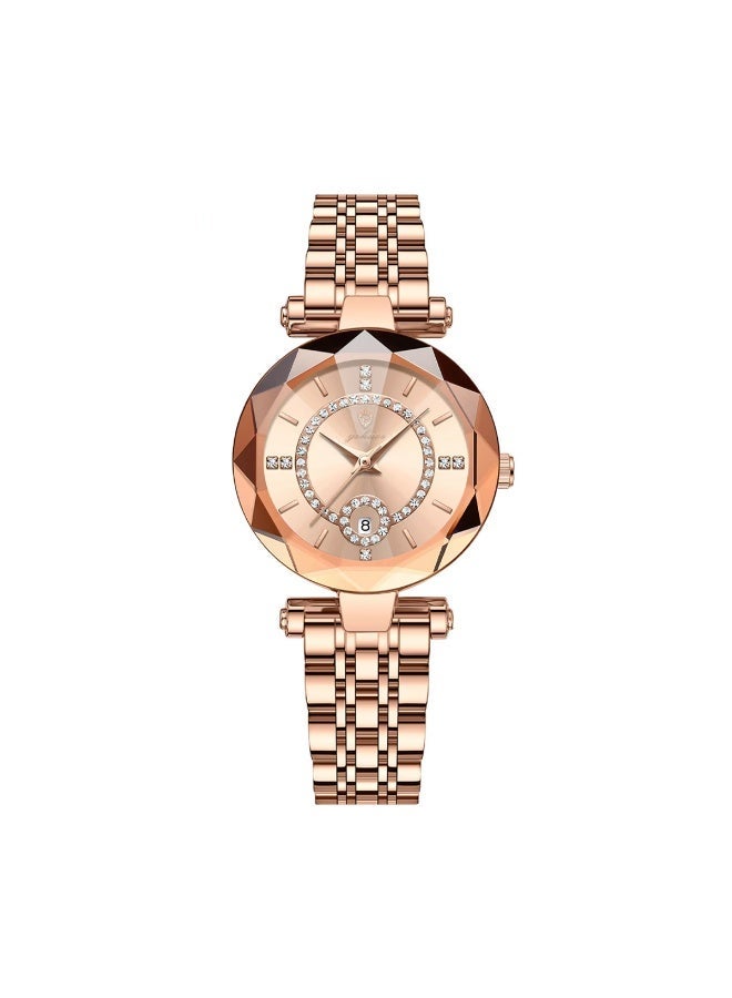 GOHUOS Women's Watch, Quartz Stainless Steel Waterproof Analog Business Luxury Ladies Wrist Watch - 30mm - Image 4