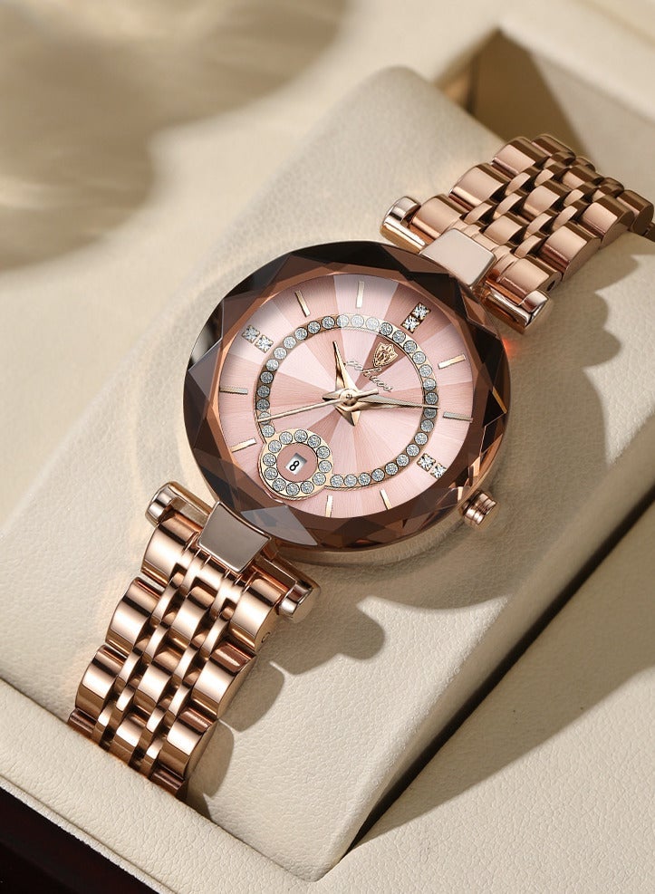 GOHUOS Women's Watch, Quartz Stainless Steel Waterproof Analog Business Luxury Ladies Wrist Watch - 30mm - Image 1