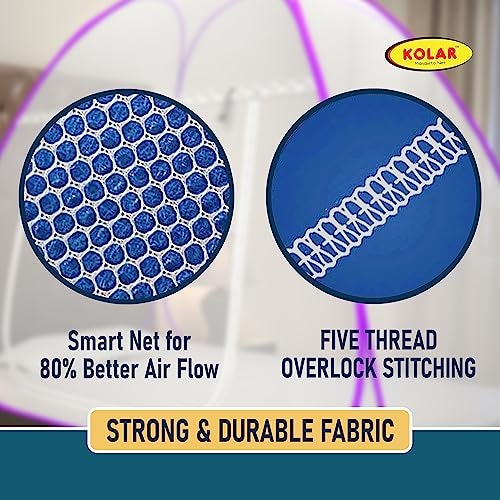 Kolar Mosquito Net for Single Bed, 6 Feet x 4 Feet Premium Single Bed Machardani, Strong and Durable, Tent Type, Foldable, Corrosion Resistant, Purple Color - Image 5