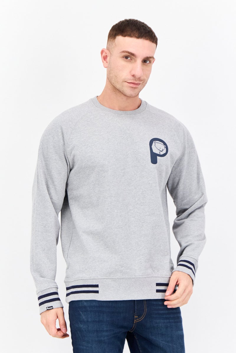 Penfield Men Crew Neck Brand Logo Long Sleeves Sweatshirt, Grey - Image 1