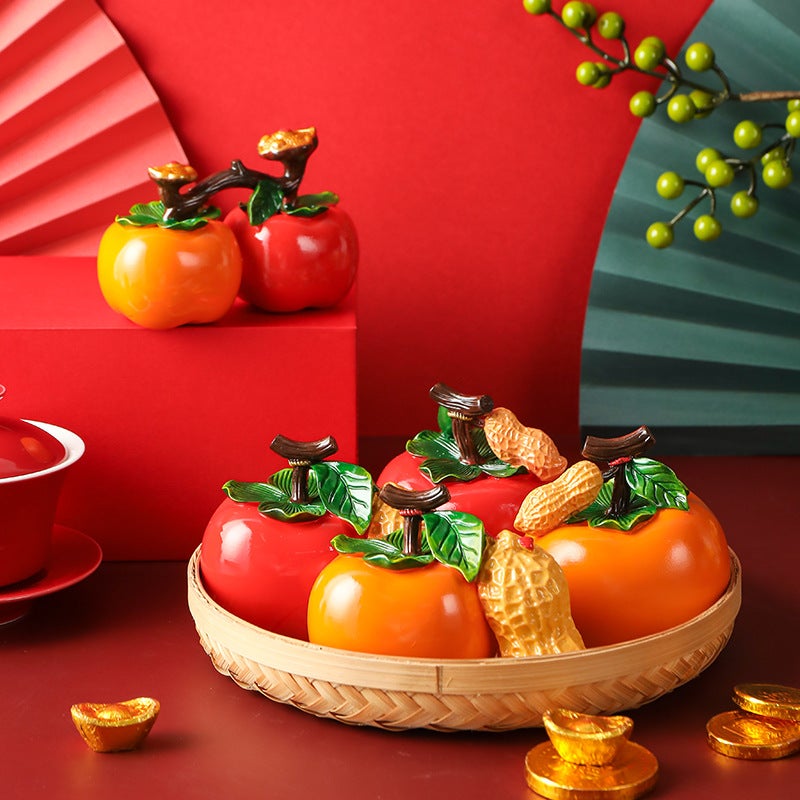 Persimmon Ruyi Creative Persimmon Peanut Color-Changing Tea Pet Boutique Ornaments Can Raise Tea Play Tea Tray Decorative Tea Set Accessories - Image 4