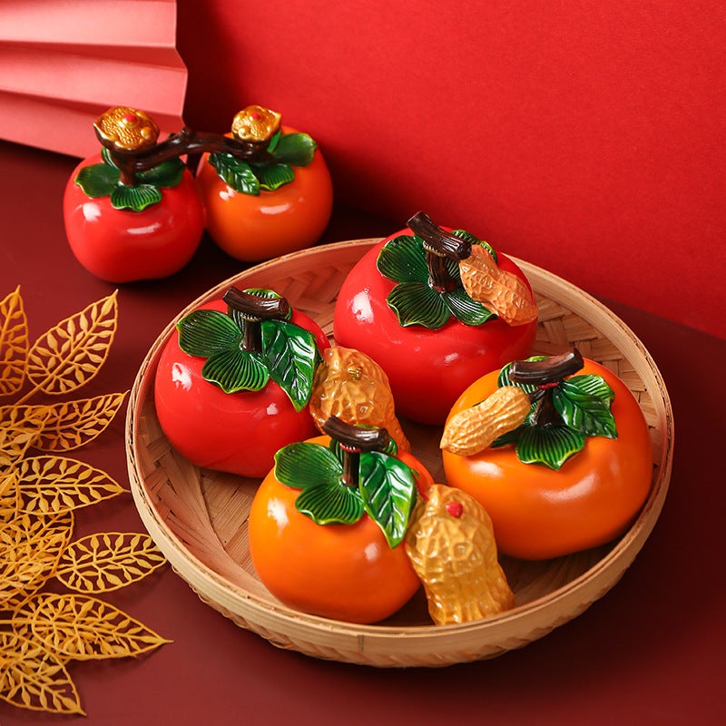 Persimmon Ruyi Creative Persimmon Peanut Color-Changing Tea Pet Boutique Ornaments Can Raise Tea Play Tea Tray Decorative Tea Set Accessories - Image 2