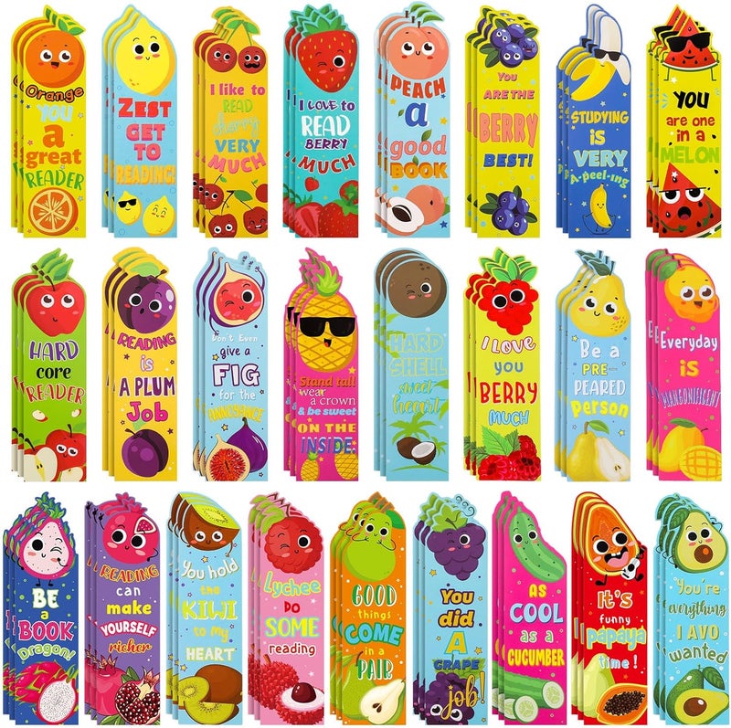 Fainne 250 Pcs Scented Bookmarks Kids Bulk Scratch and Sniff Bookmarks Fun Fruit Food Scented Bookmarks Assorted Scented Bookmarks Educational Bookmark for Students Teens Reader 25 Styles, 25 Scents - Image 1