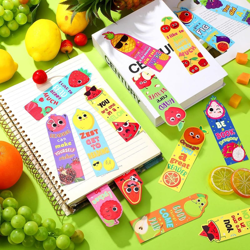 Fainne 250 Pcs Scented Bookmarks Kids Bulk Scratch and Sniff Bookmarks Fun Fruit Food Scented Bookmarks Assorted Scented Bookmarks Educational Bookmark for Students Teens Reader 25 Styles, 25 Scents - Image 4