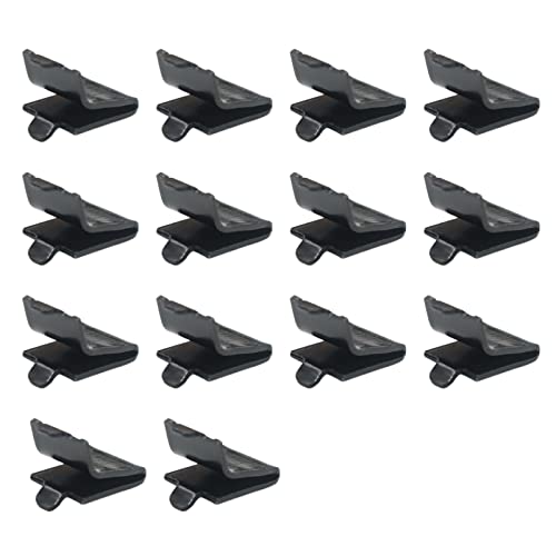 Xadnitu Adjustable Steel Pilaster Shelf Clip Support, Shelving Bracket Clips for Metal and Wood Shelves (14, Black) - Image 2
