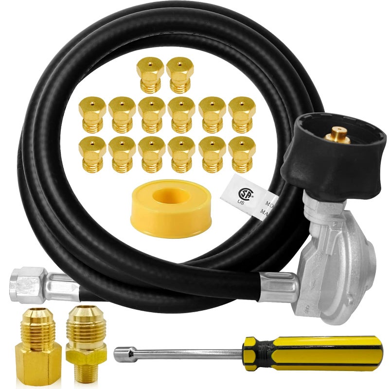 Sekvira For Weber Natural Gas Conversion KitNatural Gas to Propane Conversion Kit for Weber GenesisGenesis IISpirit II 3103152105FT Propane Regulator Hose for Weber Grills14 OrificesFittings Tools - Image 2