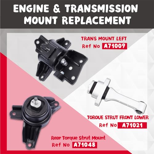 QRYIPPDM Engine Motor & Transmission Mount Compatible with Fits 2010-2013 Hyundai Tucson&2011-2013 Kia Sportage 2.0L 2.4L AUTO OE: A71048 A71021 A71009 - Image 2