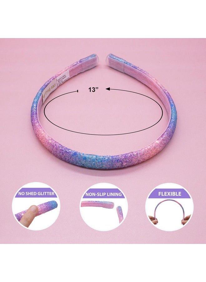 FROG SAC FROG SAC 6 Headbands for Girls - Thin Glitter Toddler Hair Accessories, Little Girl Rainbow Hair Bands, Kids Fashion Head Band Pack, Cute Sparkle Headband Accessory Set  - Image 4