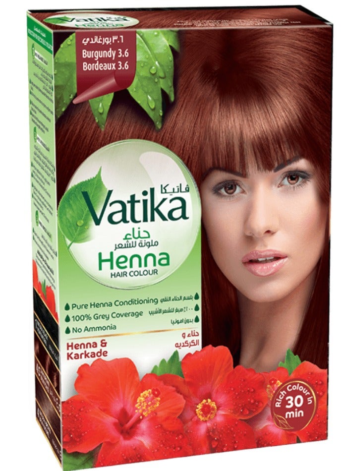 VATIKA Two Pieces of Henna Hair Color - Burgundy 3.6 - Image 2