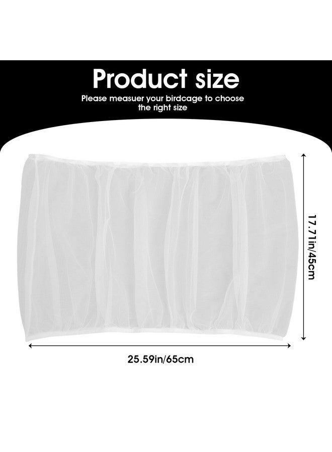 Sibba Sibba Bird Cage Seed Catcher Airy Gauze Guard Catcher Parrot Nylon Mesh Net Cover Soft Universal Birdcage Elastic Cage Net Stretchy Skirt Accessories Net Covers Pet Supplies (White)  - Image 2