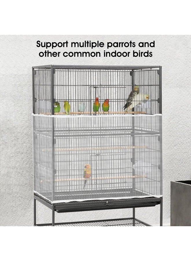 Sibba Sibba Bird Cage Seed Catcher Airy Gauze Guard Catcher Parrot Nylon Mesh Net Cover Soft Universal Birdcage Elastic Cage Net Stretchy Skirt Accessories Net Covers Pet Supplies (White)  - Image 4