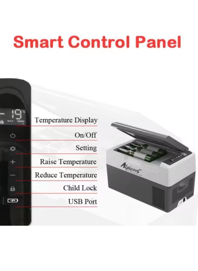 22 Liter Car Refrigerator And Freezer With Compressor Cooling System Bluetooth Controller And App Connectivity For Ice Box And Auto Refrigeration - pzsku/ZF7ED0BFC33331DAAFF69Z/45/_/1733568730/aeee484b-cbf9-4ed5-86b8-c9581eab073e