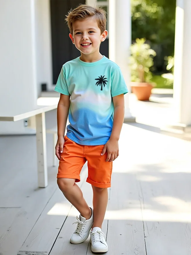 Take Two Take Two Kids 2pcs Multicolor Printed T-Shirt and Shorts Set