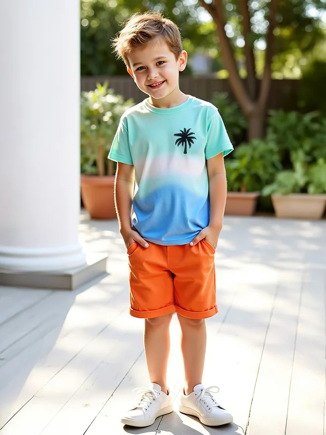 Take Two Take Two Kids 2pcs Multicolor Printed T-Shirt and Shorts Set