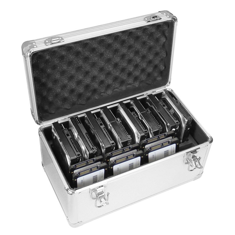 GLOTRENDS B86 14Slot Storage Box for 2535 Inch Internal Hard Disk Portable Design for Carrying and Transportation IP65 Water Resistant HDD Organizer and Protective Box - Image 2