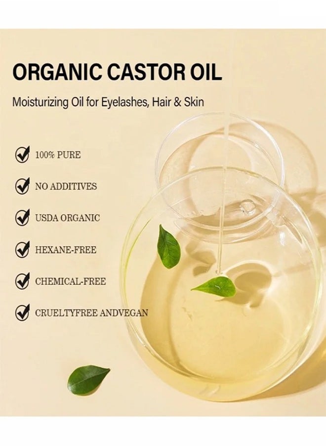 Kate Blanc - Castor Oil USDA Certified Organic for Eyelashes, Eyebrows and Hair 2oz - Image 1