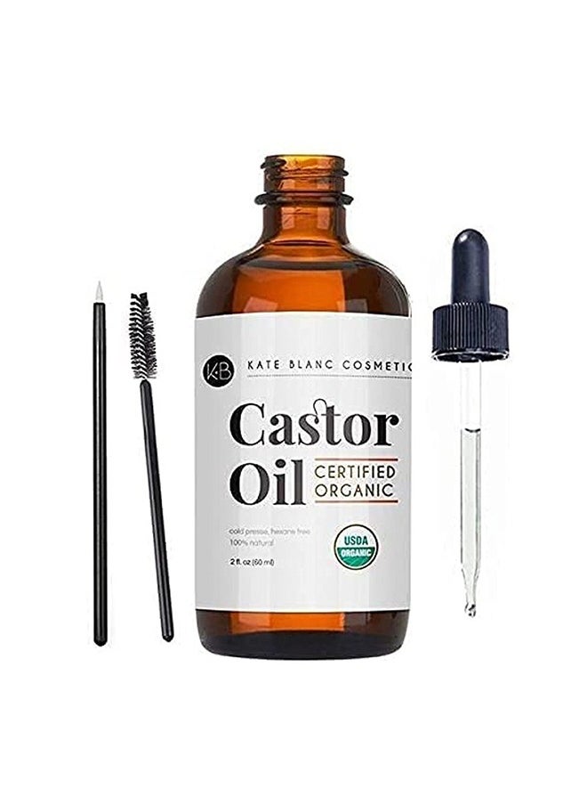 Kate Blanc - Castor Oil USDA Certified Organic for Eyelashes, Eyebrows and Hair 2oz - Image 1