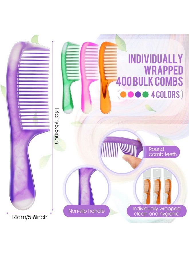 Nuogo 400 Bulk Individually Wrapped Hair Combs Disposable Hair Combs Set Colorful Hair Combs Bulk For Hotel Shelter Homeless Nursing Home Charity Church - Image 3