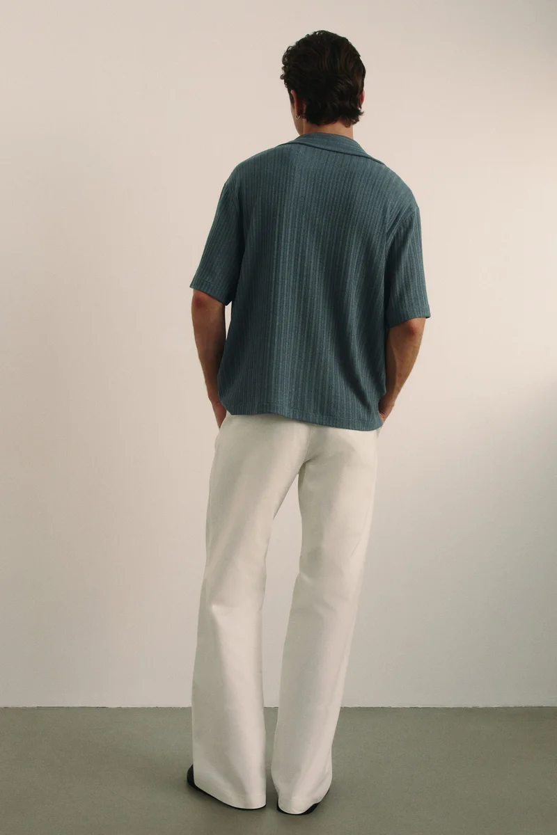 H&M Loose Fit Rib-knit resort shirt