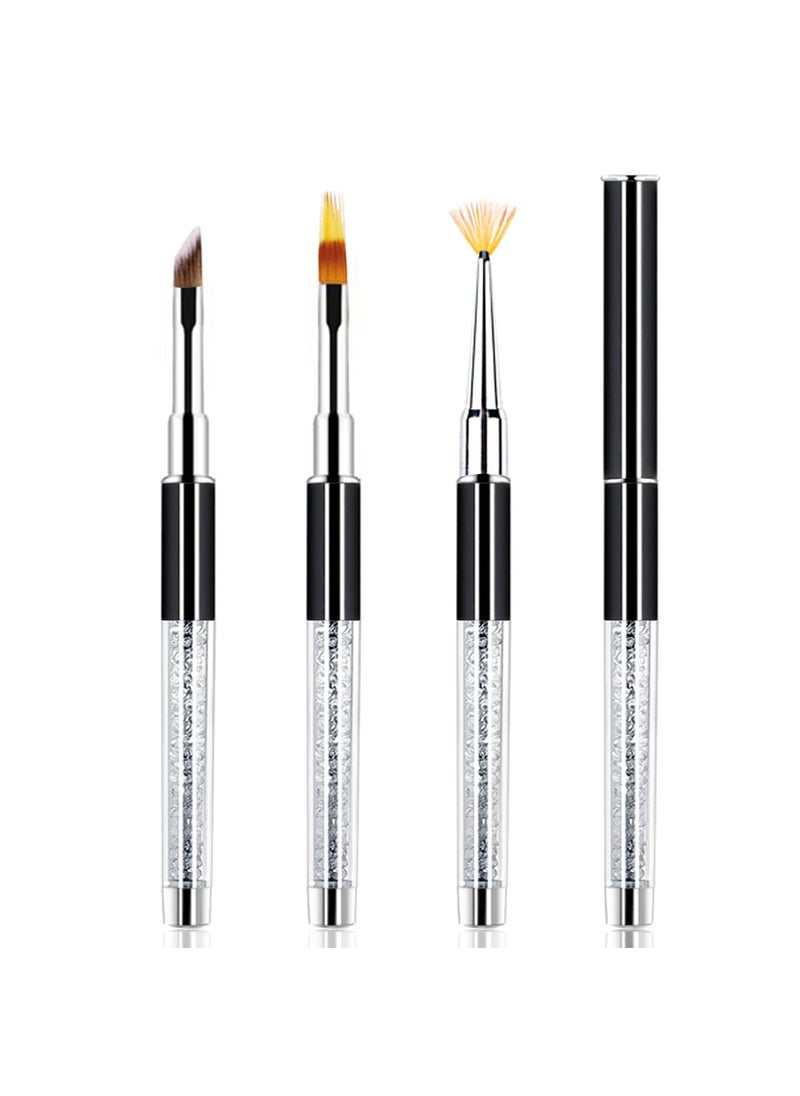 DANNEASY - DANNEASY 3Pcs Ombre Nail Brush Fan Nail Brushes Nail Art Brush Set Nail Gradient Brush Nail Pen Nail Design Kit Nail Painting Tools Nail Accessories - Image 1