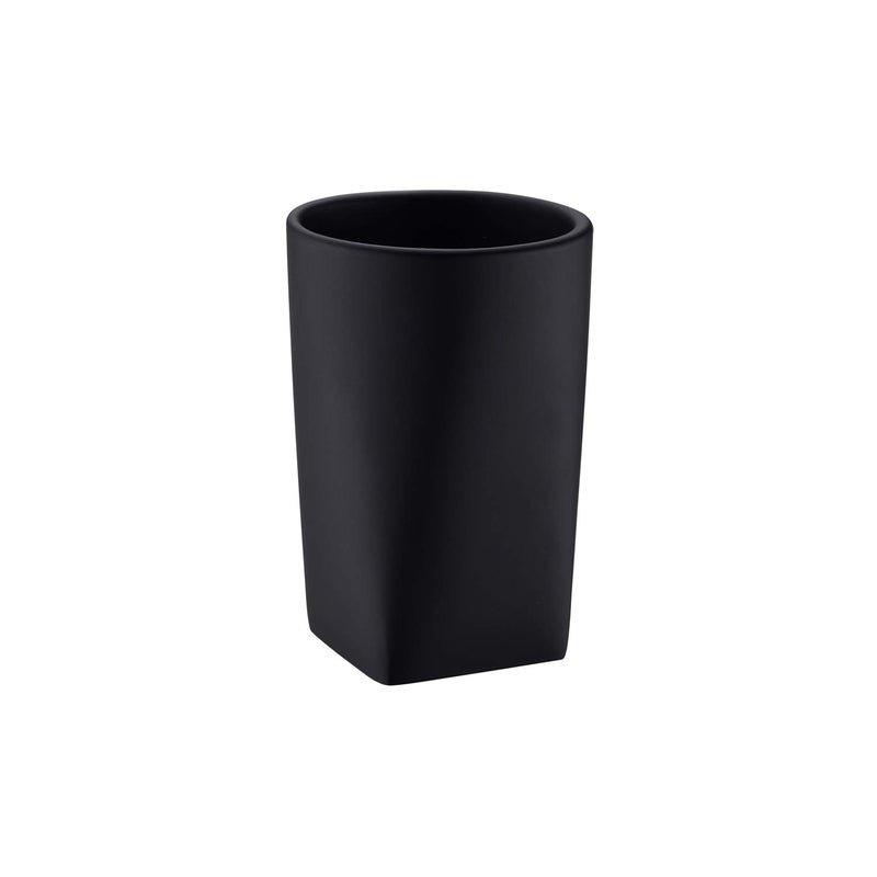Resin Bathroom Tumbler Cup Bathroom Cup Holder with Modern Design for Bathroom or OfficeJINCROP Holding Toothbrushes Makeup Brushes CupMatte Black