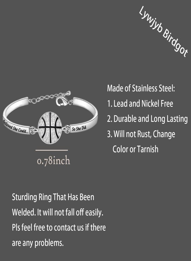 لوجيب بيردجوت هدية كرة سلة من Lywjyb Birdgot: آمنت بقدرتها ففعلت. هدية ملهمة للاعب كرة السلة (كرة سلة فضية) - Image 2