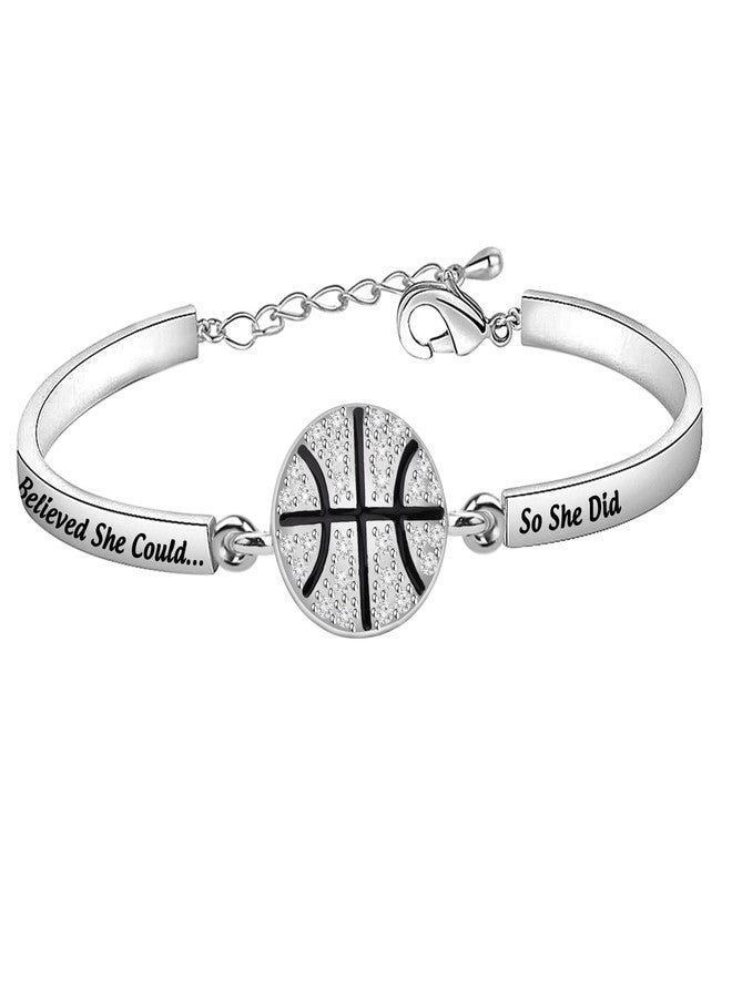 لوجيب بيردجوت هدية كرة سلة من Lywjyb Birdgot: آمنت بقدرتها ففعلت. هدية ملهمة للاعب كرة السلة (كرة سلة فضية) - Image 1