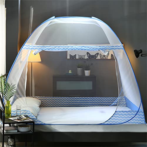 CdyBox Folding Mosquito Net Tent Canopy Curtains for Beds Home Bedroom Decor (Blue, 1.5X2.0m) - Image 3