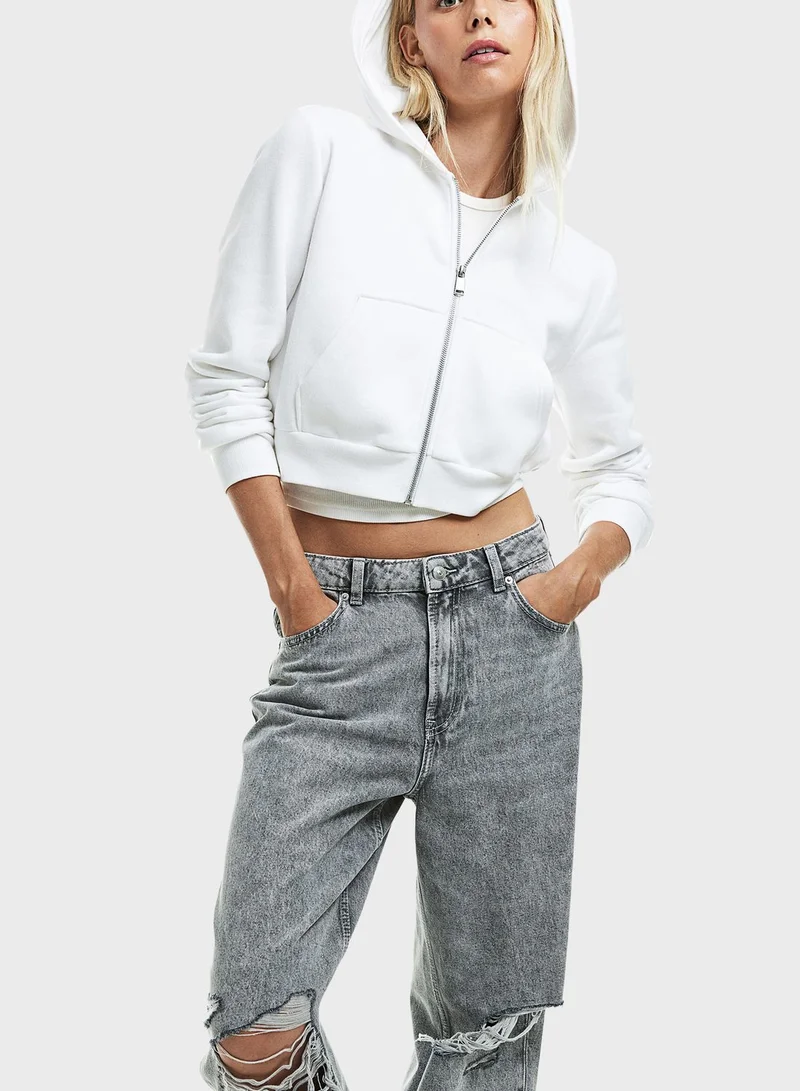 H&M 90s Baggy High Ripped Jeans