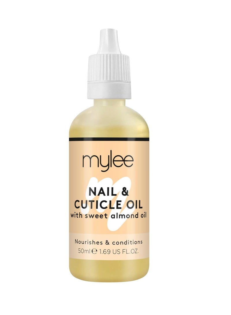 mylee Sweet Almond Nail and Cuticle Oil 50ml Deeply Hydrating & Nourishing Cuticle Conditioner Oil Non Greasy Formula and Leaves No Sticky Residue Lightly Scented With Almond Oil - Image 1