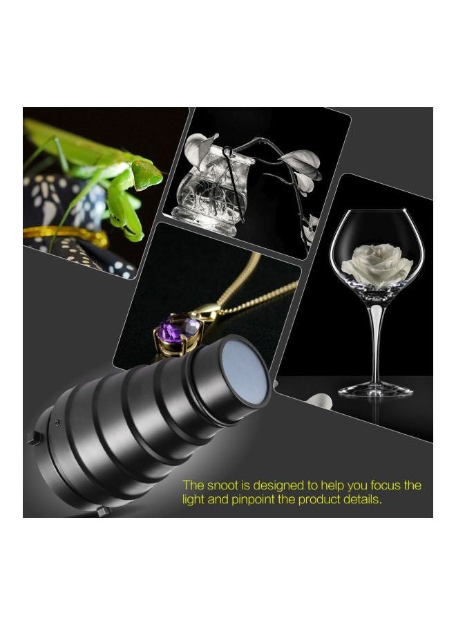 NIBEMINENT 7-Piece Metal Conical Snoot With Honeycomb Grid Kit Black/Red/Yellow  - Image 4
