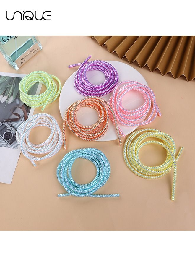 يونيك 1.4m حامي كابل حلزوني ، شواحن كابل حامي كابل البيانات غطاء واقية ، سماعة التوقف ، غطاء واقي للشاحن للهاتف USB منع الحيوانات الأليفة من عض الكابل (أبيض / واضح) - Image 4