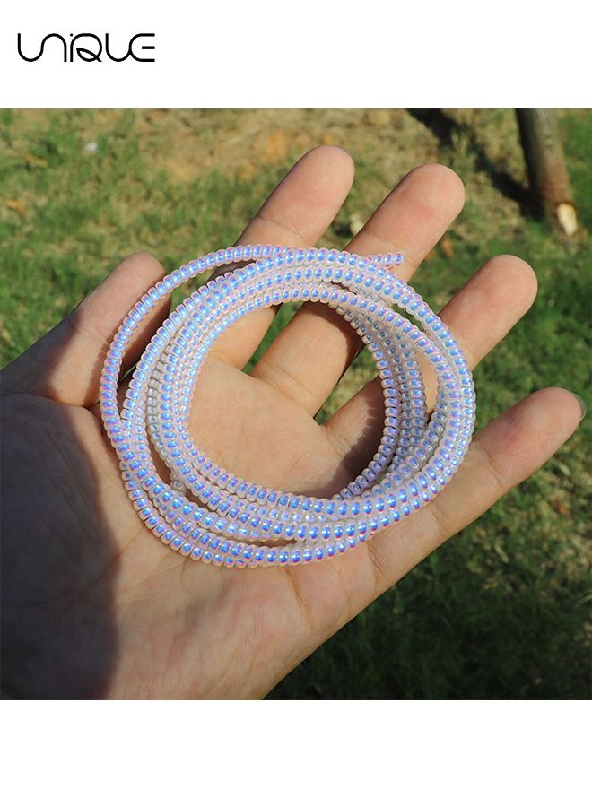 يونيك 1.4m حامي كابل حلزوني ، شواحن كابل حامي كابل البيانات غطاء واقية ، سماعة التوقف ، غطاء واقي للشاحن للهاتف USB منع الحيوانات الأليفة من عض الكابل (أبيض / واضح) - Image 2