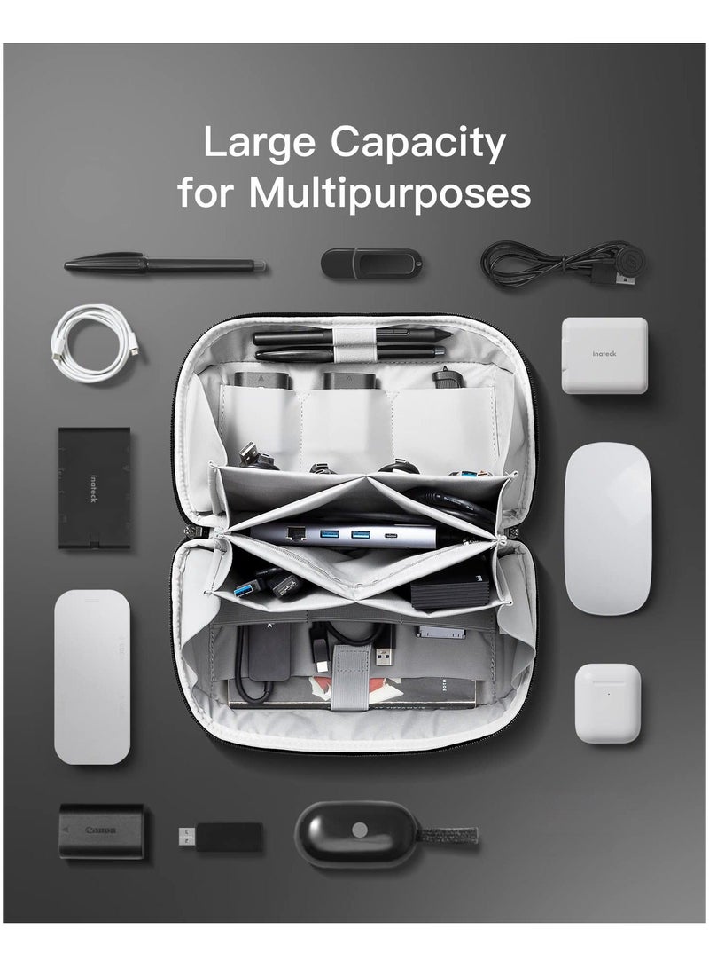 Electronics Organizer Travel Case, Waterproof Tech Pouch, Large Travel Friendly Bag for Electronic Accessories, Cable, Cord, Charger, Phone, Ideal Tech Organizer for On the Go - Image 4