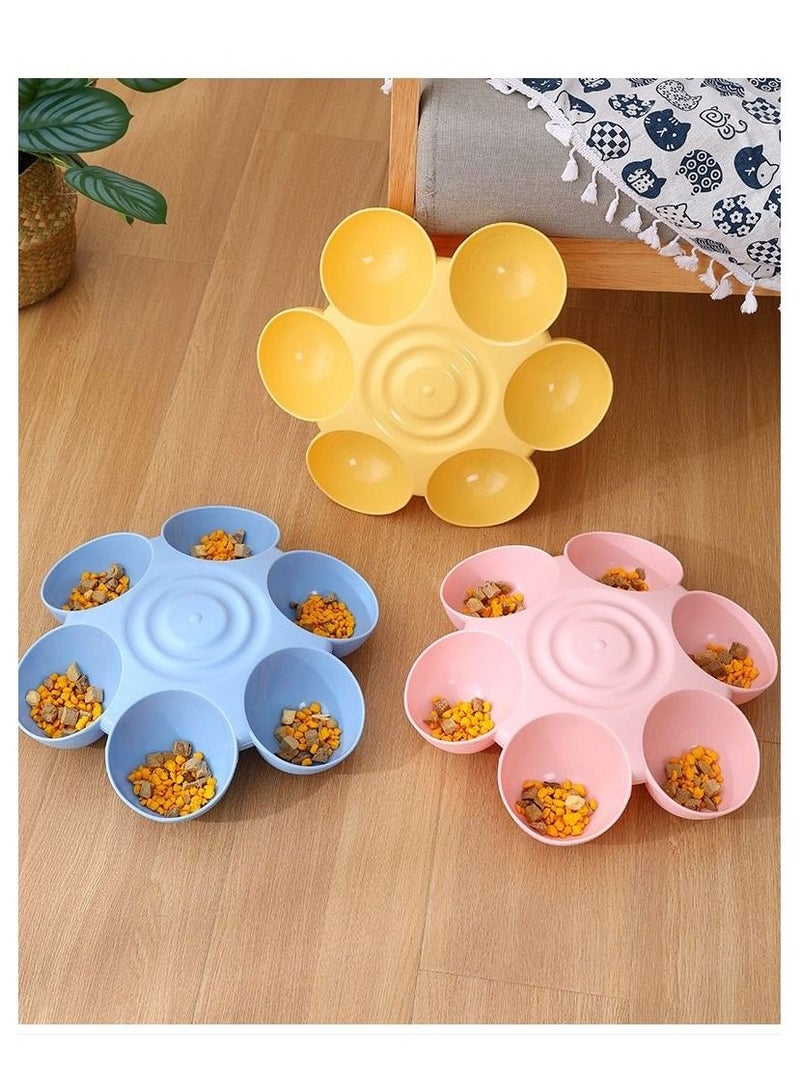 أطباق طعام القطط ، أطباق المياه ، أطباق عشاء متعددة للقطط مع 6 أوعية للقطط (ذهبي) - Image 3