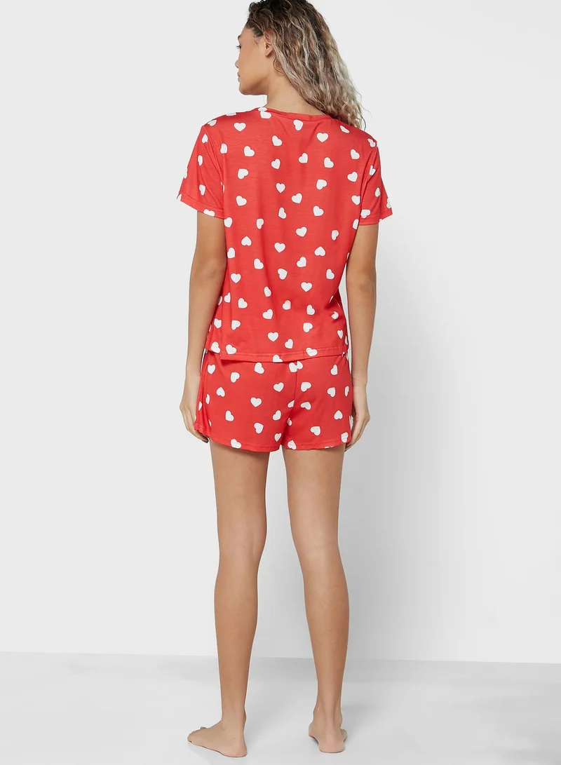 Ginger Heart All Over Print Short Set