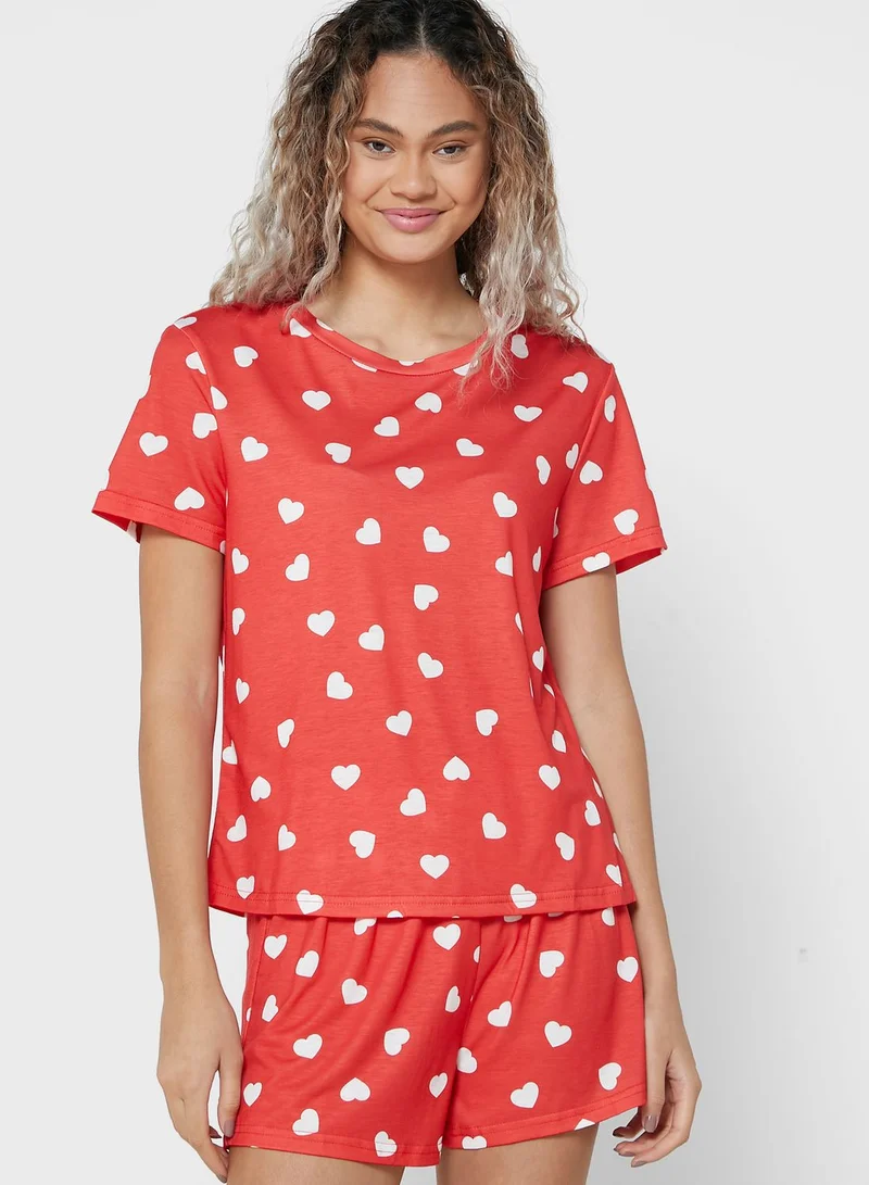 Ginger Heart All Over Print Short Set