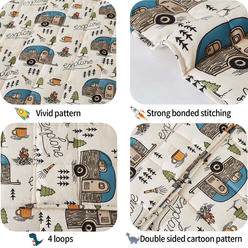 HOSUKKO Weighted Blanket - Weighted Blanket 10 lbs Ivory Forest Heavy Blanket - Small Size Bresthable Blanket(41 * 60 inches  10 lbs) - Image 3