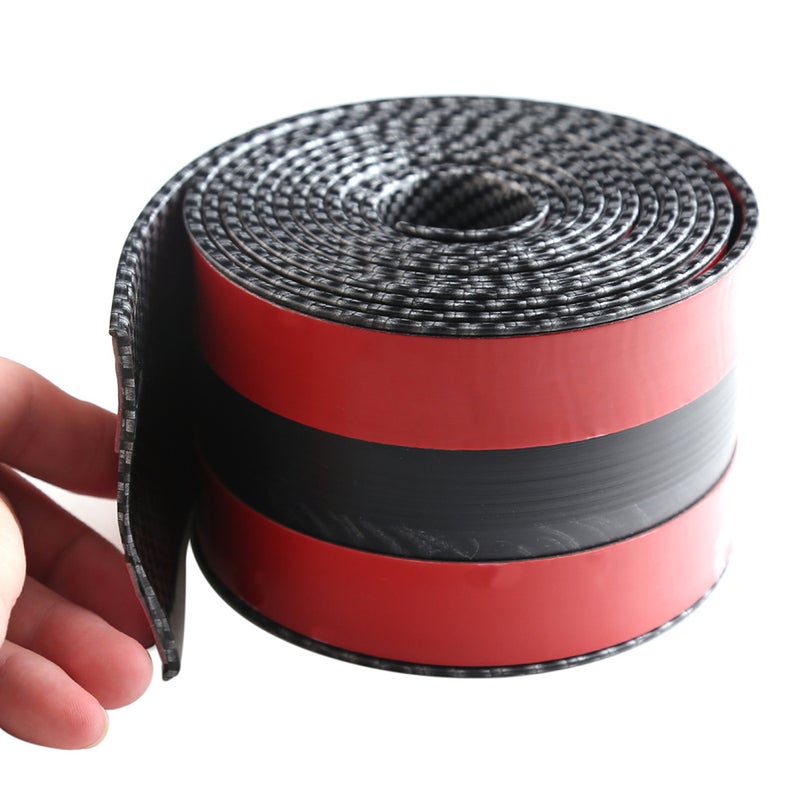 Universal Car Sticker 4D Carbon Fiber Rubber DIY Door Sill Protector Edge Guard 1m 5cm - Image 3