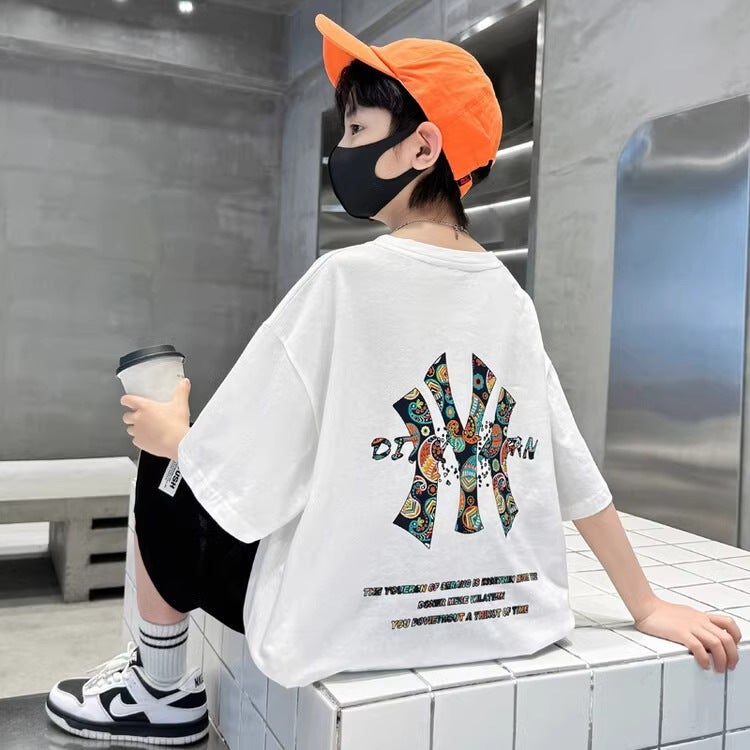 Boys' Short-Sleeved T-Shirt, Summer 2026 New Style, Korean Version, Trendy And Fashionable, Street-Style Boys' Summer Half-Sleeve Trendy T-Shirt - Image 5