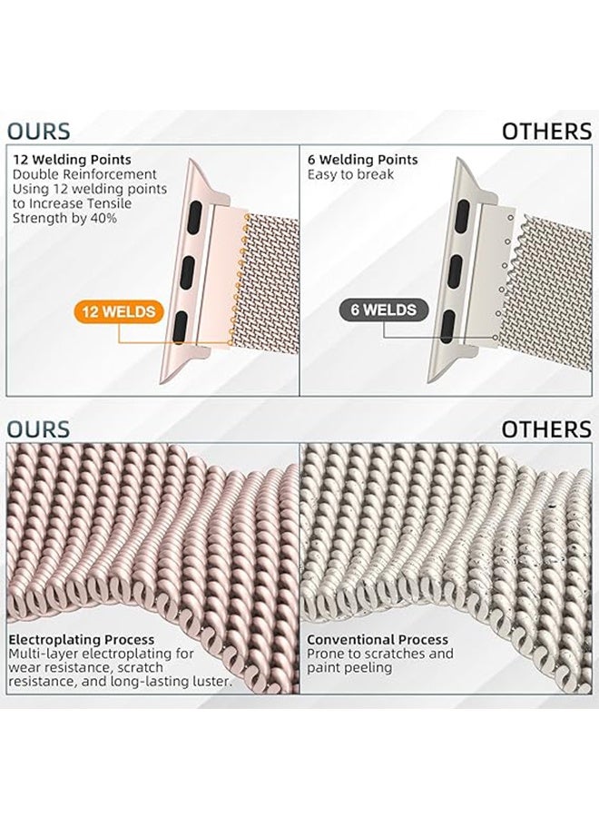 HAVEN Compatible with Apple Watch Band 38mm 40mm 42mm  Women and Men,Stainless Steel Mesh Loop Magnetic Clasp Replacement for iWatch Band Series SE 6 5 4 3 2 1 - Image 2