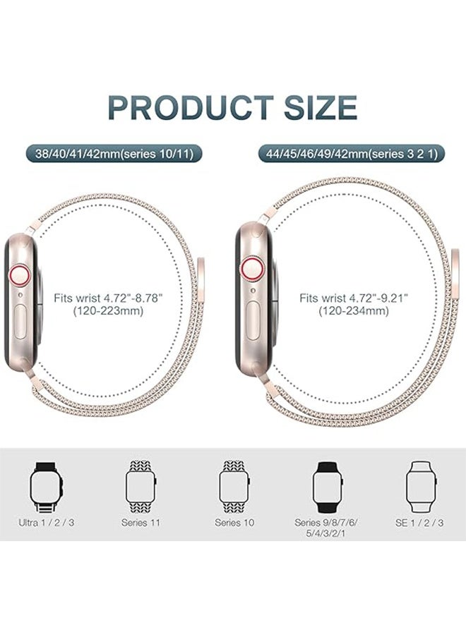 HAVEN Compatible with Apple Watch Band 38mm 40mm 42mm  Women and Men,Stainless Steel Mesh Loop Magnetic Clasp Replacement for iWatch Band Series SE 6 5 4 3 2 1 - Image 5