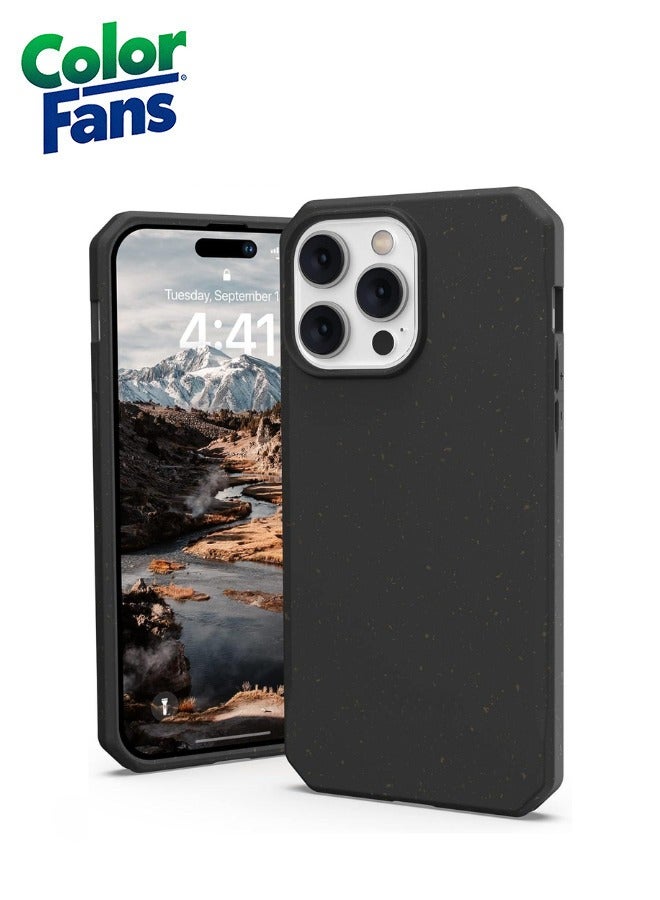 Color Fans Outback Biodegradable iPhone 14 Pro Case Eco-Friendly Rugged Ultra Slim Protective Cover Black - Image 1