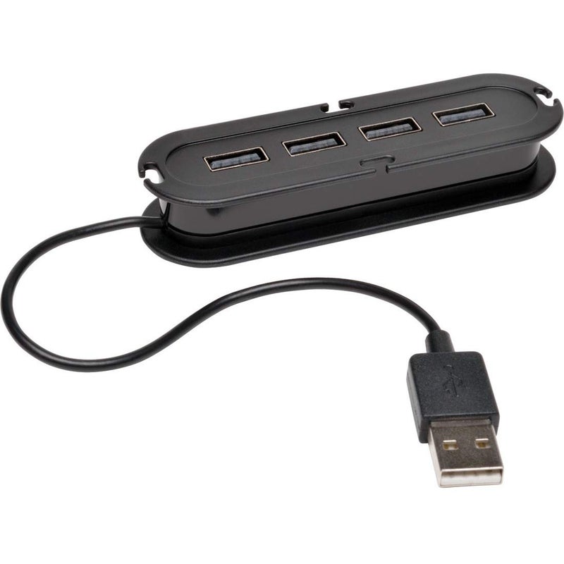 Tripp Lite 4-Port USB 2.0 Hi-Speed Ultra-Mini Hub with power adapter (U222004R), Black