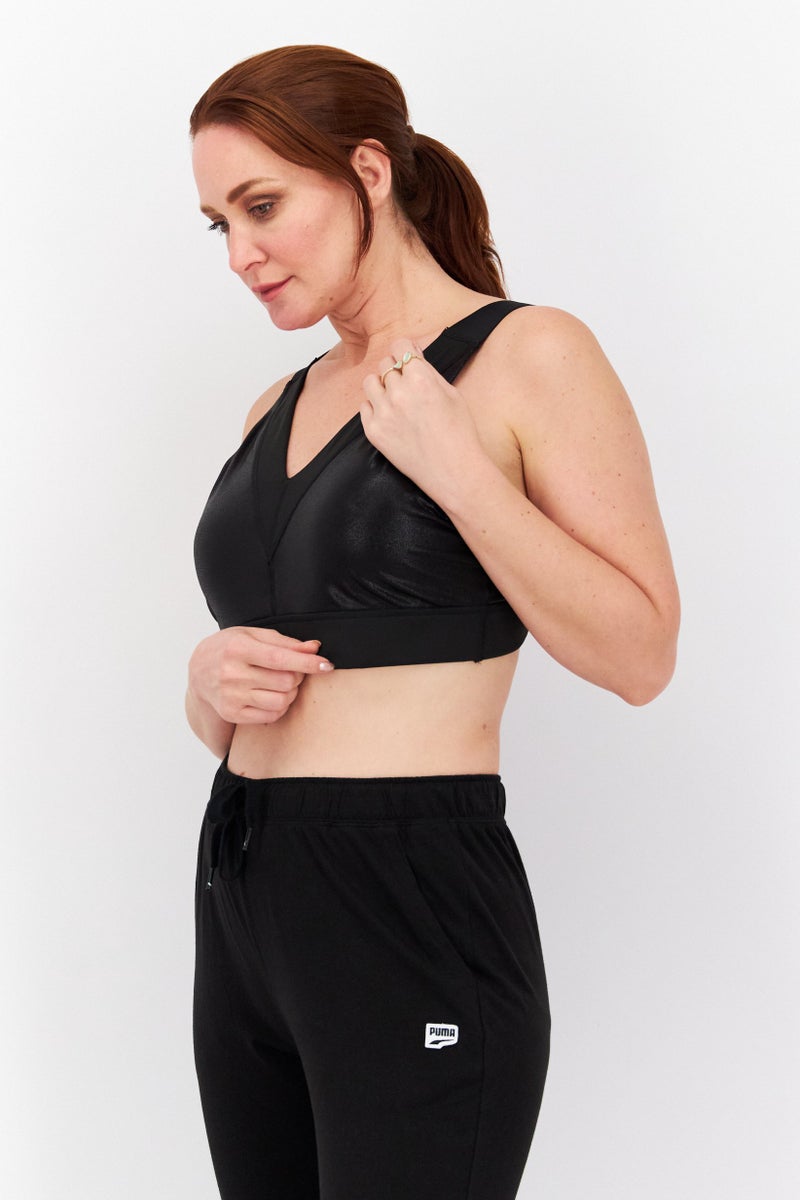 PUMA Women Brand Logo Training Sports Bra, Black - Image 3