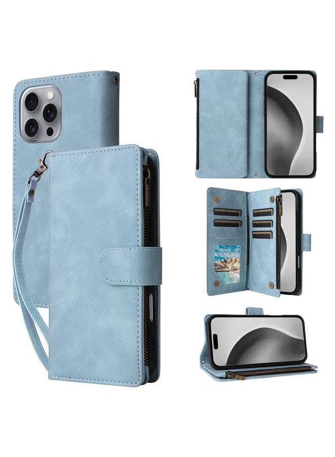 S-TOP Case For iPhone 16 Pro Max Crossbody Multi-card Slot Wallet Zipper Leather Phone Case - Image 1