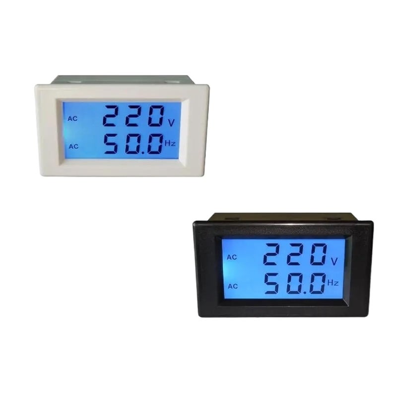 مقياس الجهد المتردد ذو الغطاء الأبيض والشاشة المزدوجة 150-500 فولت 45-65 هرتز مراقب رقمي بشاشة الكريستال السائل - Image 2